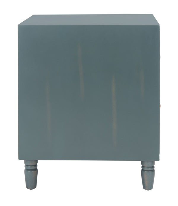 Safavieh Blaise Nightstand - Stylish Storage Solution With Rustic Charm For Modern And Traditional Bedrooms Dark Teal AMH6605C