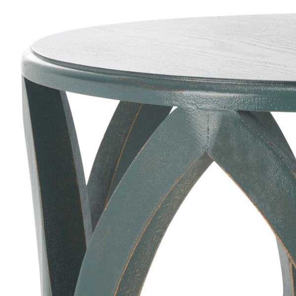 Safavieh Janika Round Accent Table - Modern Organic Elegance For Living Spaces, Versatile & Stylish Design Dark Teal AMH6607C