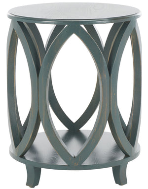 Safavieh Janika Round Accent Table - Modern Organic Elegance For Living Spaces, Versatile & Stylish Design Dark Teal AMH6607C