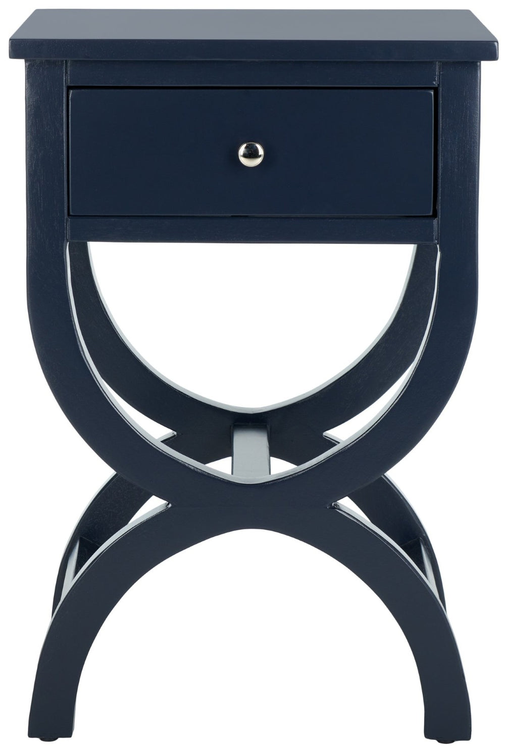 Safavieh Maxine Vintage-Inspired Accent Table With Discreet Storage Drawer For Stylish Home Organization Navy AMH6608G