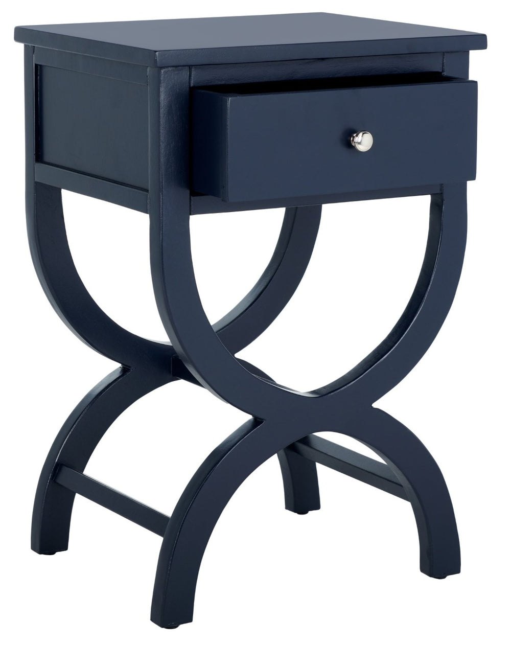 Safavieh Maxine Vintage-Inspired Accent Table With Discreet Storage Drawer For Stylish Home Organization Navy AMH6608G