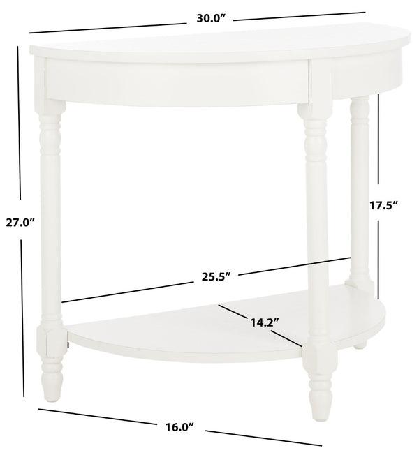 Safavieh Randell Console Table - Elegant Demilune Design For Entryways, Halls, And Versatile Home Decor Off White AMH6609A
