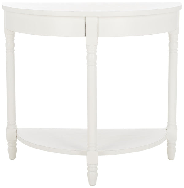 Safavieh Randell Console Table - Elegant Demilune Design For Entryways, Halls, And Versatile Home Decor Off White AMH6609A