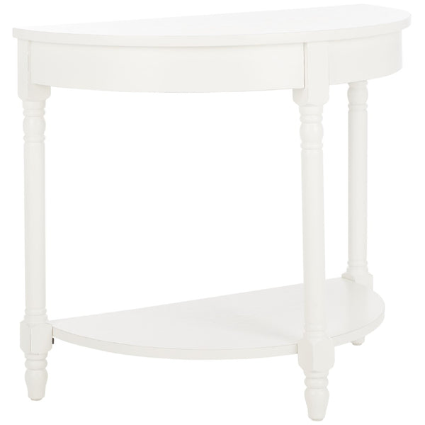 Safavieh Randell Console Table - Elegant Demilune Design For Entryways, Halls, And Versatile Home Decor Off White AMH6609A