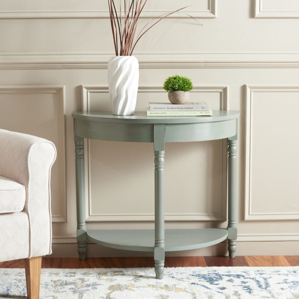Safavieh Randell Console Table - Elegant Demilune Design For Entryways, Halls, And Versatile Home Decor Ash Grey AMH6609B