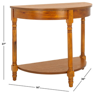 Safavieh Randell Console Table - Elegant Demilune Design For Entryways, Halls, And Versatile Home Decor Firewood AMH6609E