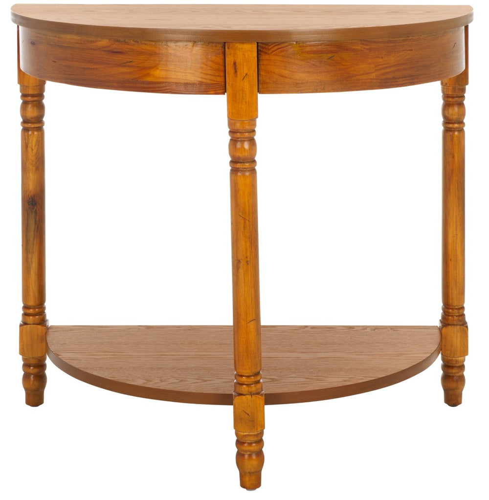 Safavieh Randell Console Table - Elegant Demilune Design For Entryways, Halls, And Versatile Home Decor Firewood AMH6609E