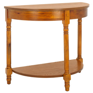Safavieh Randell Console Table - Elegant Demilune Design For Entryways, Halls, And Versatile Home Decor Firewood AMH6609E