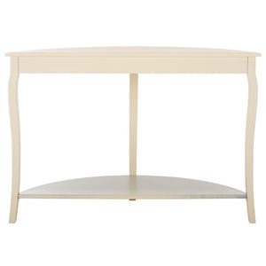 Safavieh Christina Console: Elegant French-Inspired Entryway Accent Table With Half-Moon Design & Curved Legs Off White AMH6610A