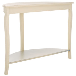 Safavieh Christina Console: Elegant French-Inspired Entryway Accent Table With Half-Moon Design & Curved Legs Off White AMH6610A
