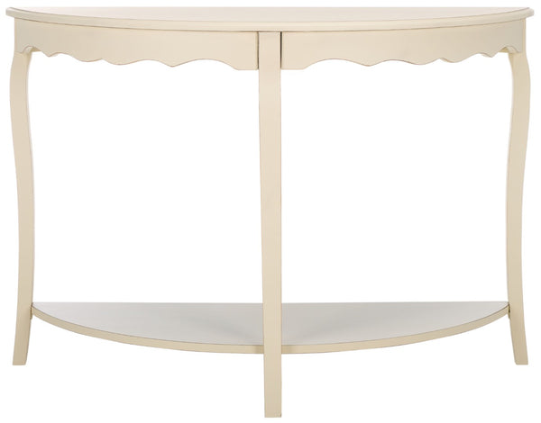 Safavieh Christina Console: Elegant French-Inspired Entryway Accent Table With Half-Moon Design & Curved Legs Off White AMH6610A