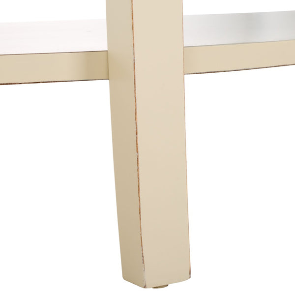 Safavieh Christina Console: Elegant French-Inspired Entryway Accent Table With Half-Moon Design & Curved Legs Off White AMH6610A