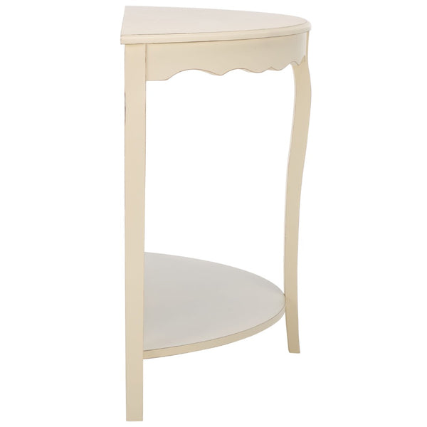 Safavieh Christina Console: Elegant French-Inspired Entryway Accent Table With Half-Moon Design & Curved Legs Off White AMH6610A