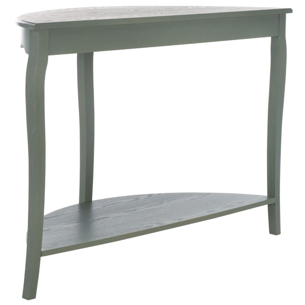 Safavieh Christina Console: Elegant French-Inspired Entryway Accent Table With Half-Moon Design & Curved Legs Ash Grey AMH6610B