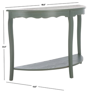 Safavieh Christina Console: Elegant French-Inspired Entryway Accent Table With Half-Moon Design & Curved Legs Ash Grey AMH6610B