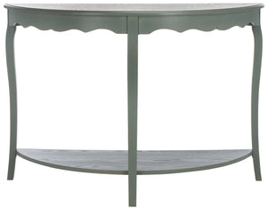 Safavieh Christina Console: Elegant French-Inspired Entryway Accent Table With Half-Moon Design & Curved Legs Ash Grey AMH6610B