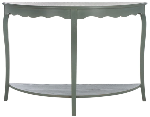 Safavieh Christina Console: Elegant French-Inspired Entryway Accent Table With Half-Moon Design & Curved Legs Ash Grey AMH6610B