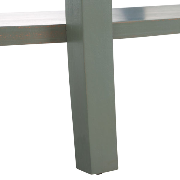 Safavieh Christina Console: Elegant French-Inspired Entryway Accent Table With Half-Moon Design & Curved Legs Ash Grey AMH6610B
