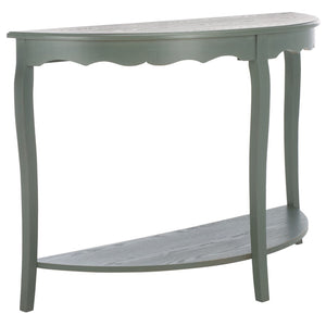 Safavieh Christina Console: Elegant French-Inspired Entryway Accent Table With Half-Moon Design & Curved Legs Ash Grey AMH6610B