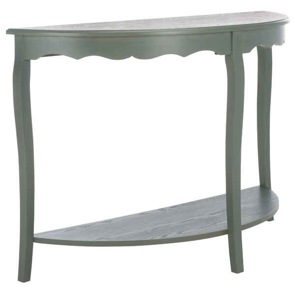 Safavieh Christina Console: Elegant French-Inspired Entryway Accent Table With Half-Moon Design & Curved Legs Ash Grey AMH6610B