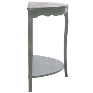 Safavieh Christina Console: Elegant French-Inspired Entryway Accent Table With Half-Moon Design & Curved Legs Ash Grey AMH6610B