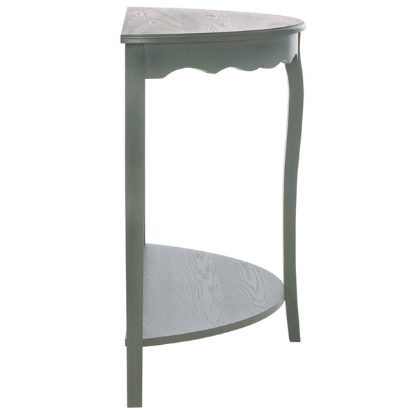 Safavieh Christina Console: Elegant French-Inspired Entryway Accent Table With Half-Moon Design & Curved Legs Ash Grey AMH6610B