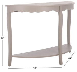 Safavieh Christina Console: Elegant French-Inspired Entryway Accent Table With Half-Moon Design & Curved Legs Grey Mauve AMH6610D