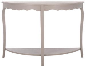 Safavieh Christina Console: Elegant French-Inspired Entryway Accent Table With Half-Moon Design & Curved Legs Grey Mauve AMH6610D