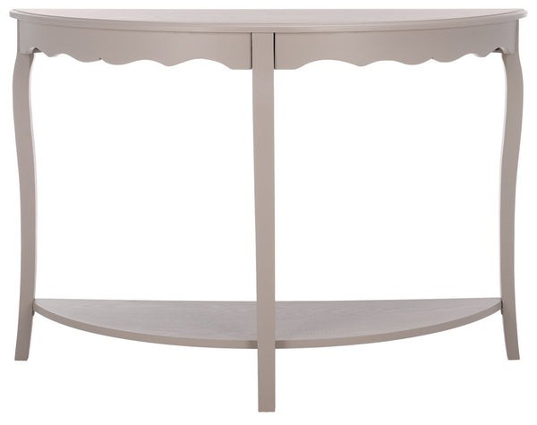 Safavieh Christina Console: Elegant French-Inspired Entryway Accent Table With Half-Moon Design & Curved Legs Grey Mauve AMH6610D