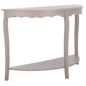 Safavieh Christina Console: Elegant French-Inspired Entryway Accent Table With Half-Moon Design & Curved Legs Grey Mauve AMH6610D