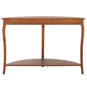 Safavieh Christina Console: Elegant French-Inspired Entryway Accent Table With Half-Moon Design & Curved Legs Firewood AMH6610E