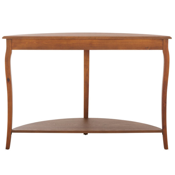 Safavieh Christina Console: Elegant French-Inspired Entryway Accent Table With Half-Moon Design & Curved Legs Firewood AMH6610E