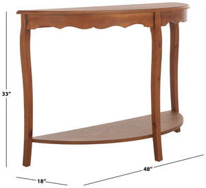 Safavieh Christina Console: Elegant French-Inspired Entryway Accent Table With Half-Moon Design & Curved Legs Firewood AMH6610E