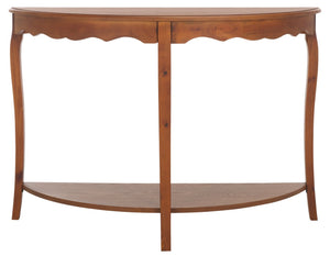 Safavieh Christina Console: Elegant French-Inspired Entryway Accent Table With Half-Moon Design & Curved Legs Firewood AMH6610E