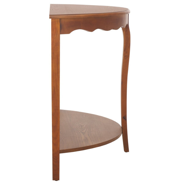 Safavieh Christina Console: Elegant French-Inspired Entryway Accent Table With Half-Moon Design & Curved Legs Firewood AMH6610E