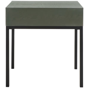 Safavieh Adena End Table With Storage Drawer - Chic Modern Design For Living Room, Bedroom, Or Entryway Ash Grey AMH6612A