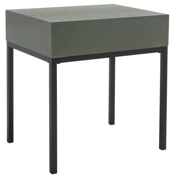 Safavieh Adena End Table With Storage Drawer - Chic Modern Design For Living Room, Bedroom, Or Entryway Ash Grey AMH6612A