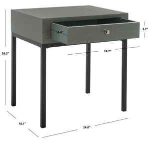 Safavieh Adena End Table With Storage Drawer - Chic Modern Design For Living Room, Bedroom, Or Entryway Ash Grey AMH6612A