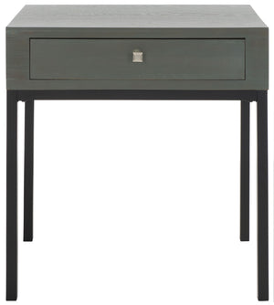 Safavieh Adena End Table With Storage Drawer - Chic Modern Design For Living Room, Bedroom, Or Entryway Ash Grey AMH6612A
