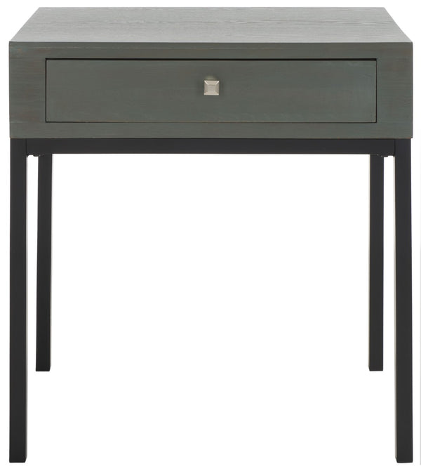 Safavieh Adena End Table With Storage Drawer - Chic Modern Design For Living Room, Bedroom, Or Entryway Ash Grey AMH6612A