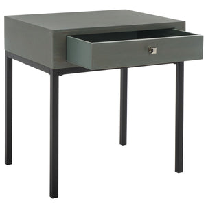 Safavieh Adena End Table With Storage Drawer - Chic Modern Design For Living Room, Bedroom, Or Entryway Ash Grey AMH6612A