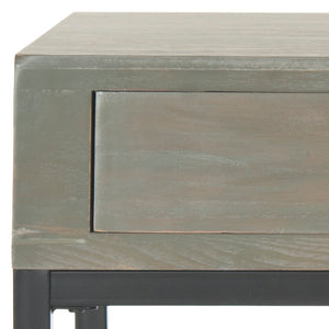 Safavieh Adena End Table With Storage Drawer - Chic Modern Design For Living Room, Bedroom, Or Entryway Ash Grey AMH6612A