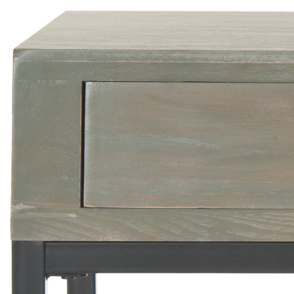 Safavieh Adena End Table With Storage Drawer - Chic Modern Design For Living Room, Bedroom, Or Entryway Ash Grey AMH6612A