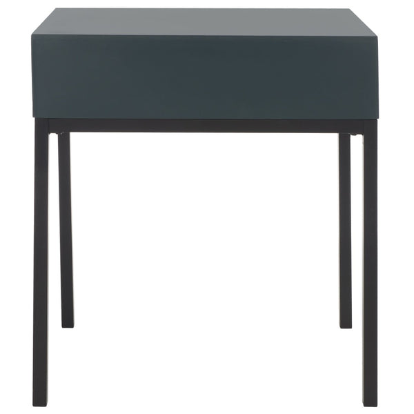 Safavieh Adena End Table With Storage Drawer - Chic Modern Design For Living Room, Bedroom, Or Entryway Dark Teal AMH6612B