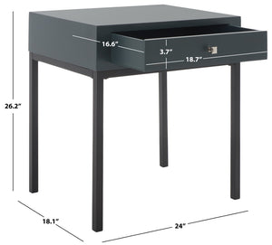 Safavieh Adena End Table With Storage Drawer - Chic Modern Design For Living Room, Bedroom, Or Entryway Dark Teal AMH6612B