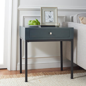 Safavieh Adena End Table With Storage Drawer - Chic Modern Design For Living Room, Bedroom, Or Entryway Dark Teal AMH6612B