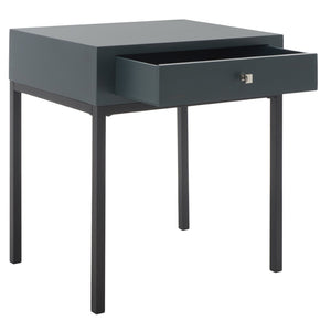 Safavieh Adena End Table With Storage Drawer - Chic Modern Design For Living Room, Bedroom, Or Entryway Dark Teal AMH6612B