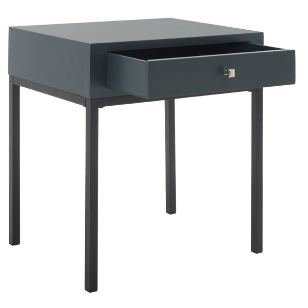 Safavieh Adena End Table With Storage Drawer - Chic Modern Design For Living Room, Bedroom, Or Entryway Dark Teal AMH6612B