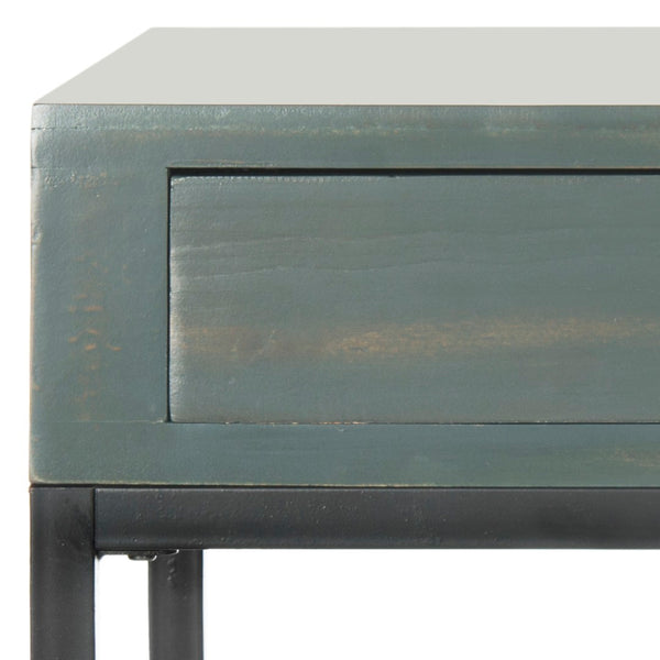 Safavieh Adena End Table With Storage Drawer - Chic Modern Design For Living Room, Bedroom, Or Entryway Dark Teal AMH6612B