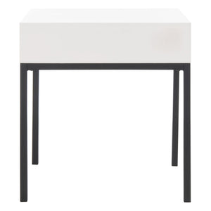 Safavieh Adena End Table With Storage Drawer - Chic Modern Design For Living Room, Bedroom, Or Entryway White AMH6612C